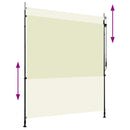 udendørs rullegardin 200x270 cm cremefarvet