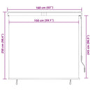 udendørs rullegardin 160x250 cm cremefarvet