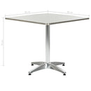havebord 80 x 80 x 70 cm aluminium sølvfarvet