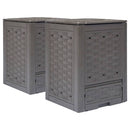 kompostbeholdere 2 stk. 60 x 60 x 83 cm 600 l brun