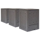 kompostbeholdere 3 stk. 60 x 60 x 83 cm 900 l brun