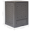 kompostbeholdere 3 stk. 60 x 60 x 83 cm 900 l brun