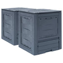 kompostbeholdere til haven 2 stk. 60 x 60 x 73 cm 520 l grå