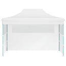 foldbart festtelt med 3 sidevægge 280x410x315 cm stål hvid