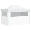 foldbart festtelt med 3 sidevægge 280x410x315 cm stål hvid