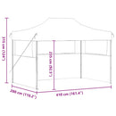 foldbart festtelt med 3 sidevægge 280x410x315 cm stål hvid