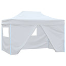 foldbart festtelt med 4 sidevægge 280x410x315 cm stål hvid
