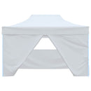 foldbart festtelt med 4 sidevægge 280x410x315 cm stål hvid