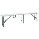 foldbare havebænke 2 stk. 180 cm HDPE hvid