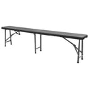 foldbare havebænke 2 stk. 180 cm HDPE sort
