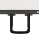 foldbart havebord med 2 bænke 180 cm stål og HDPE hvid