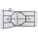 foldbart havebord med 2 bænke 180 cm stål og HDPE hvid