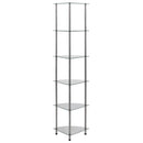 reol 6 hylder 30x30x160 cm hærdet glas transparent
