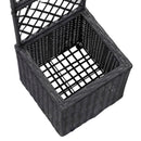 espalier med hævet plantekasse 30x30x107 cm polyrattan sort