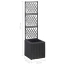 espalier med hævet plantekasse 30x30x107 cm polyrattan sort