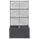 espalier med plantekasse 2 krukker 58x30x107 polyrattan sort