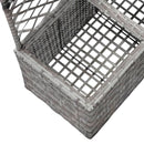 espalier med plantekasse 2 krukker 58x30x107 polyrattan grå