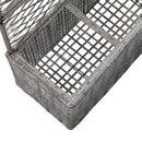 espalier med plantekasse 3 krukker 83x30x130 cm polyrattan grå
