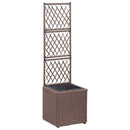 espalier med hævet plantekasse 30x30x107 cm polyrattan brun