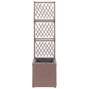 espalier med hævet plantekasse 30x30x107 cm polyrattan brun