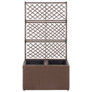 espalier med plantekasse 2 krukker 58x30x107 polyrattan brun