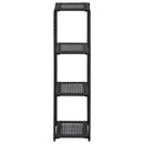 opbevaringsreol 30x30x120 cm polyrattan sort