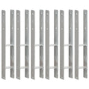 hegnspløkker 6 stk. 8x6x60 cm galvaniseret stål sølvfarvet