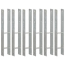 hegnspløkker 6 stk. 9x6x60 cm galvaniseret stål sølvfarvet