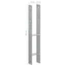hegnspløkker 6 stk. 9x6x60 cm galvaniseret stål sølvfarvet