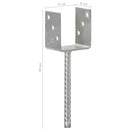 hegnspløkker 6 stk. 9x6x30 cm galvaniseret stål sølvfarvet
