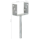 hegnspløkker 6 stk. 12x6x30 cm galvaniseret stål sølvfarvet