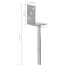 hegnspløkker 6 stk. 8x6x30 cm galvaniseret stål sølvfarvet