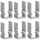 jordankre 6 stk. 8x6x15 cm galvaniseret stål sølvfarvet
