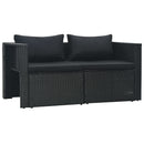 haveloungesæt 6 dele med hynder polyrattan sort