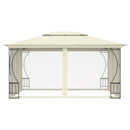 pavillon med net 300x400x265 cm cremefarvet