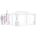 pavillon med net 300x400x265 cm cremefarvet
