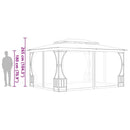 pavillon med net 300x400x265 cm antracitgrå