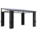 pavillon med gardin 405x294x244 cm antracitgrå
