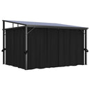 pavillon med gardin 405x294x244 cm antracitgrå