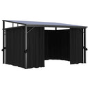 pavillon med gardin 405x294x244 cm antracitgrå