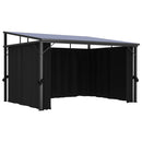 pavillon med gardin 405x294x244 cm antracitgrå
