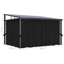 pavillon med gardin 405x294x244 cm antracitgrå
