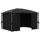 pavillon med gardiner 400x300x265 cm antracitgrå