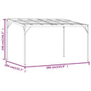 pavillon med tag 4x3x2,5 m aluminium og stål antracitgrå