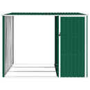 brændeskur 245x98x159 cm galvaniseret stål grøn