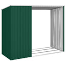 brændeskur 245x98x159 cm galvaniseret stål grøn