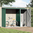 brændeskur 245x98x159 cm galvaniseret stål grøn