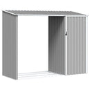brændeskur 245x98x159 cm galvaniseret stål grå
