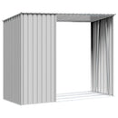 brændeskur 245x98x159 cm galvaniseret stål grå