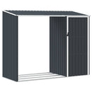 brændeskur 245x98x159 cm galvaniseret stål antracitgrå